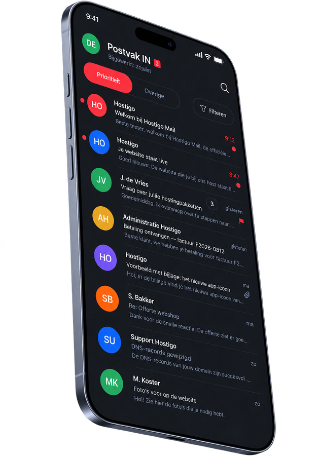 Hostigo Mail op een iPhone